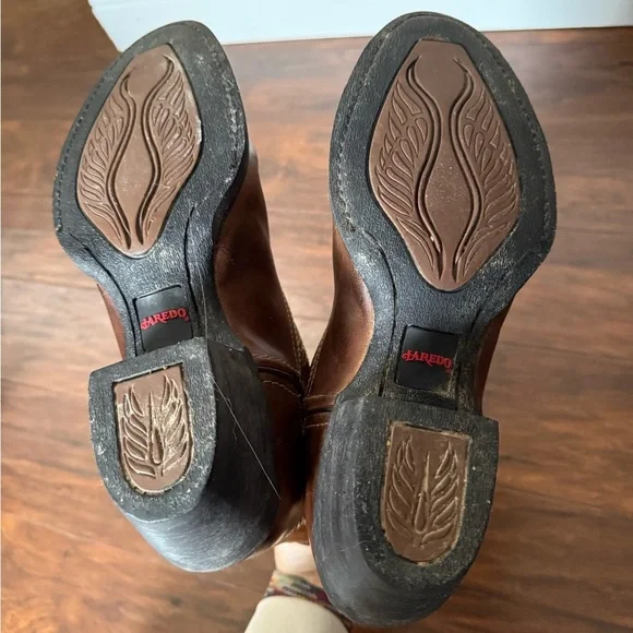 Laredo Tori Western Classic Brown Leather Cowboy Boots-Size 7.5 - Picture 9 of 11